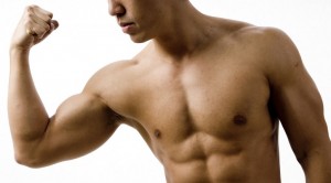 shirtless man