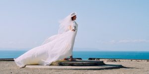 beach wedding gown